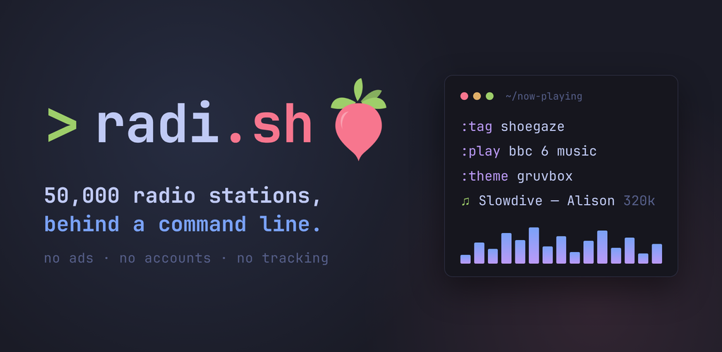 radi.sh — 50,000 radio stations behind a command line