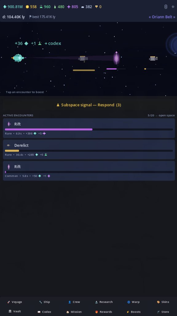 Spaceship Idle gameplay art