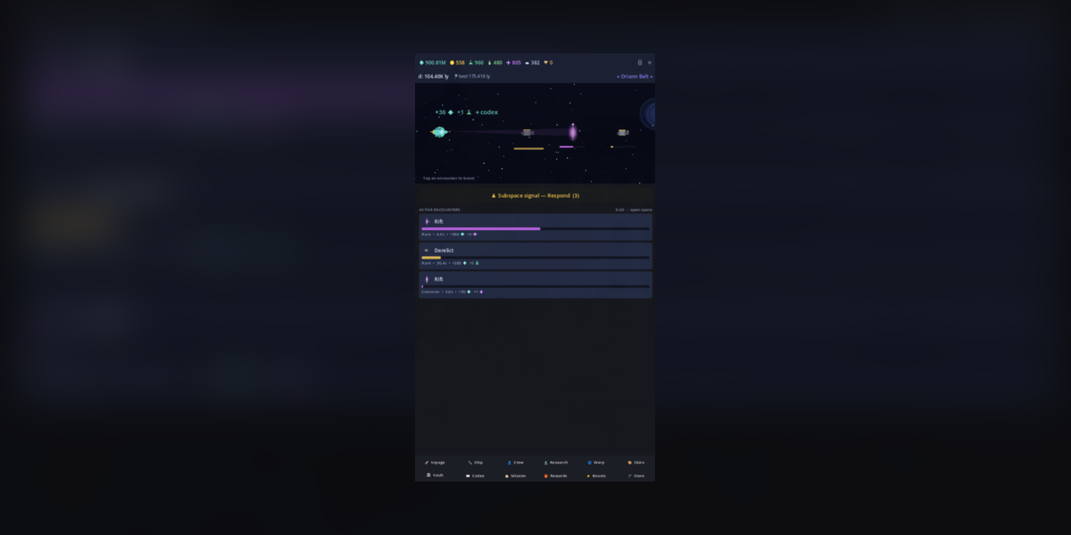 Spaceship Idle — deep-space survey gameplay